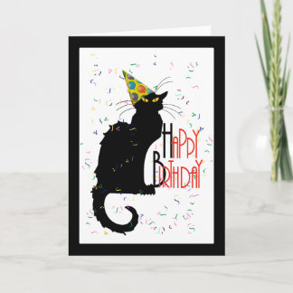 Le Chat Noir Happy Birthday Card