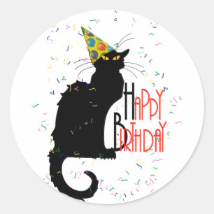 Le Chat Noir - HAPPY BIRTHDAY! Classic Round Sticker