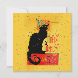 Le Chat Noir - Happy Birthday Greetings Invitation