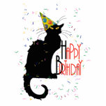 Le Chat Noir Happy Birthday Standing Photo Sculpture<br><div class="desc">With Party Hat and Confetti , Le Chat Noir is ready to celebrate your birthday with you! ... ..A re-edit of the art of Théophile Steinlen (Le Chat Noir) ... .. ... ..At The *Spoofing The Arts* Store, you'll find re-edits (mostly parody) of famous fine art work. If you'd like...</div>