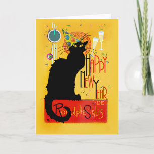 Le Chat Noir Happy New Year Holiday Card
