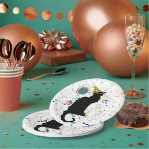 Le Chat Noir Happy New Year Party Paper Plate