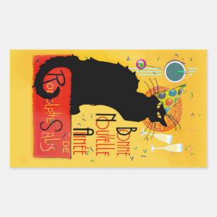 Le Chat Noir Happy New Year Party Rectangular Sticker