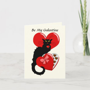 Le Chat Noir Heart Candy Valentine's Day  Card