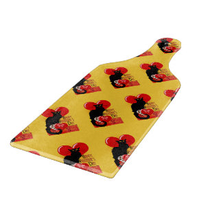 Le Chat Noir Heart Candy Valentine's Day Cutting Board