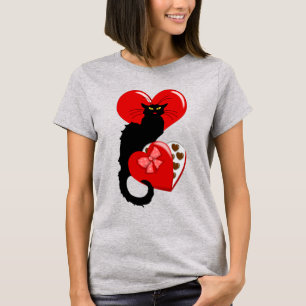 Le Chat Noir Heart Candy Valentine's Day T-Shirt