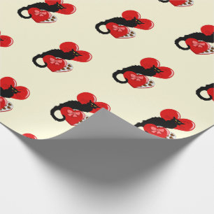 Le Chat Noir Heart Candy Valentine's Day Wrapping Paper