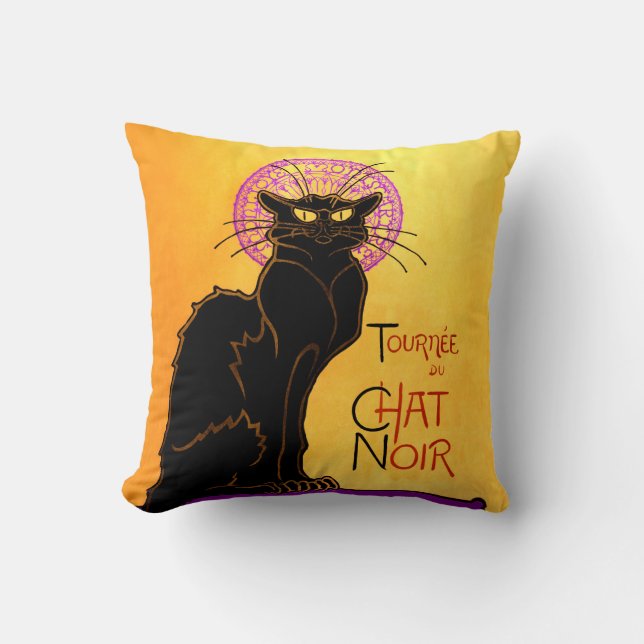 Le Chat Noir in Purple Cushion (Front)