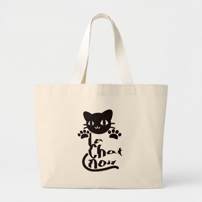 Le Chat Noir Large Tote Bag (Front)