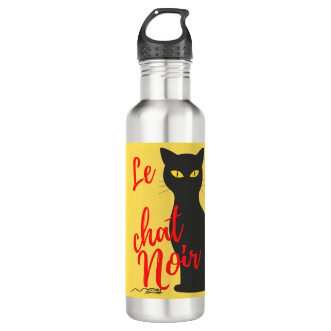 Le Chat Noir Modern Red and Yellow   710 Ml Water Bottle (Front)