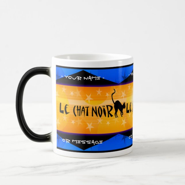 Le Chat Noir (Personalised Magic Mug) Magic Mug (Left)