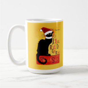 Le Chat Noir Santa Hat Christmas Coffee Mug