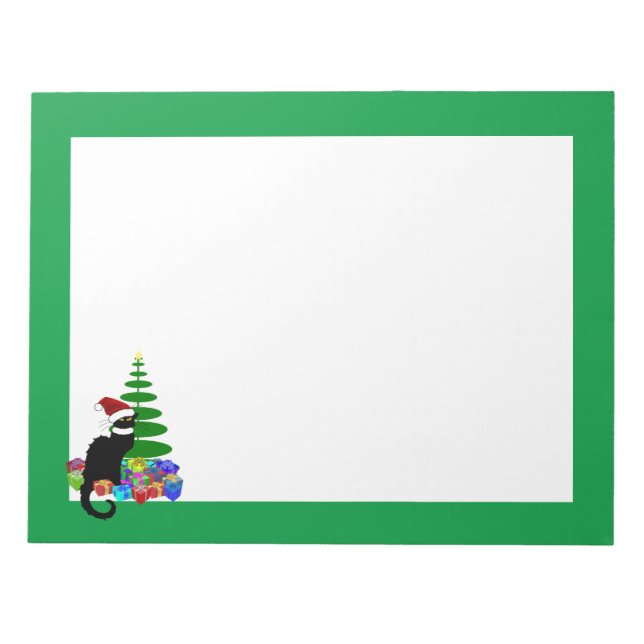 Le Chat Noir Santa Hat Christmas Notepad (Front)