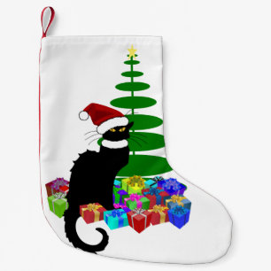 Le Chat Noir Santa Hat Christmas Small Christmas Stocking