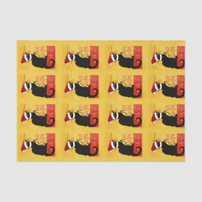 Le Chat Noir Santa Hat Christmas Tissue Paper (Front)