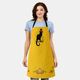 Le Chat Noir Thanksgiving and Pilgrim Turkey Apron