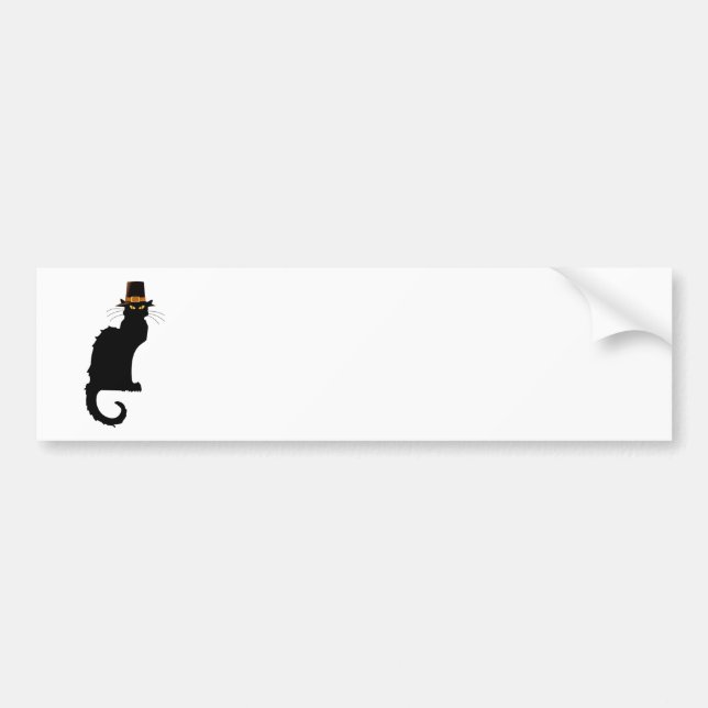 Le Chat Noir Thanksgiving Pilgrim Hat Bumper Sticker (Front)
