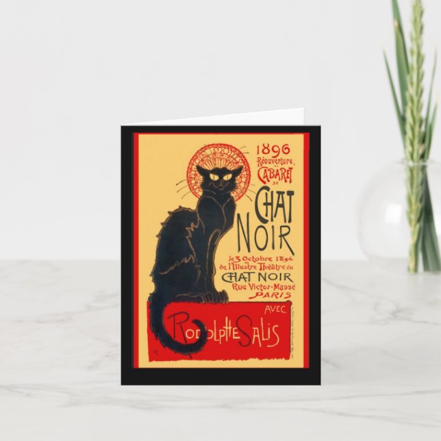 Le Chat Noir, The Black Cat, FIne Art Card (Front)