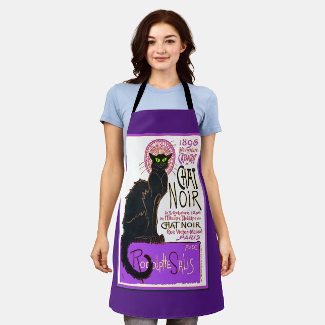 Le Chat Noir, The Black Cat in Purple, Apron (Worn)