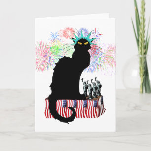 Le Chat Noir USA Independence Day Card