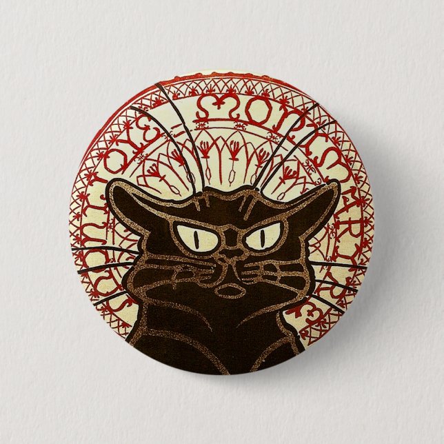 Le Chat Noir, Vente Hôtel Drouot Fine Art 6 Cm Round Badge (Front)