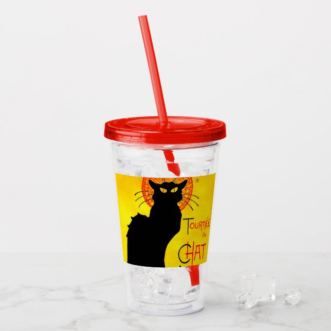 Le Chat Noir Vintage Acrylic Tumbler (Front Ice)
