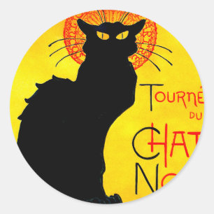Le Chat Noir Vintage Classic Round Sticker