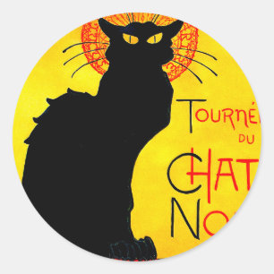 Le Chat Noir Vintage Classic Round Sticker