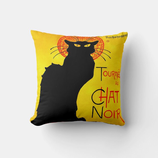 Le Chat Noir Vintage Cushion (Front)
