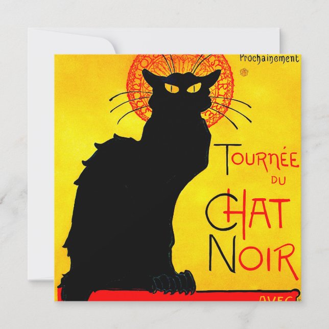 Le Chat Noir Vintage Invitation (Front)