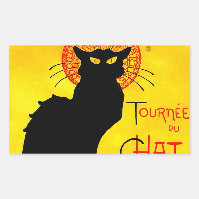 Le Chat Noir Vintage Rectangular Sticker (Front)