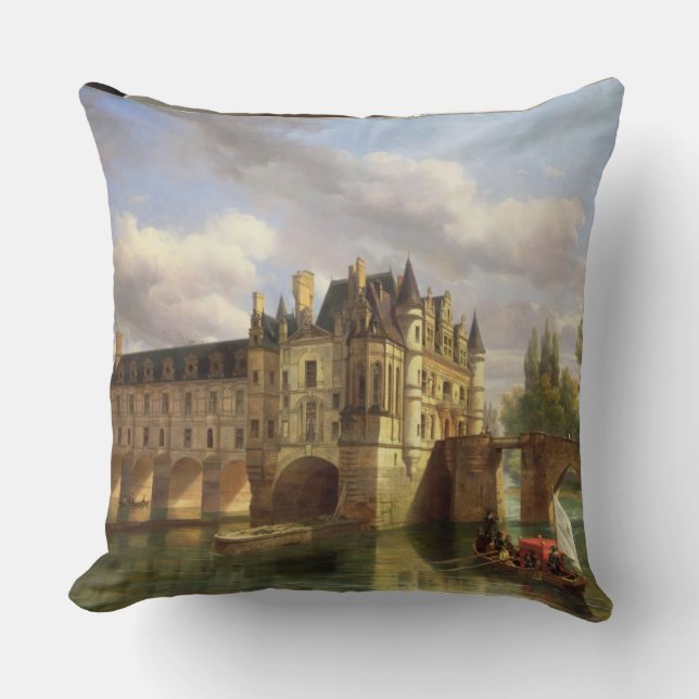 Le Chateau de Chenonceau, 1843 (oil on canvas) Cushion (Front)
