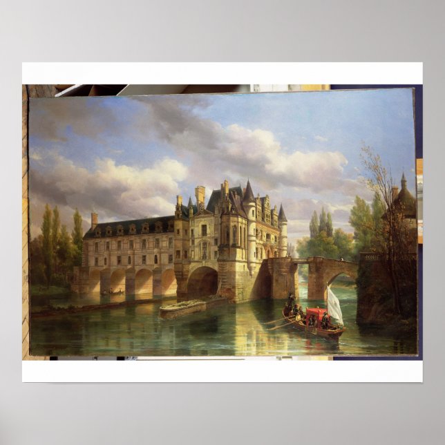 Le Chateau de Chenonceau, 1843 (oil on canvas) Poster (Front)