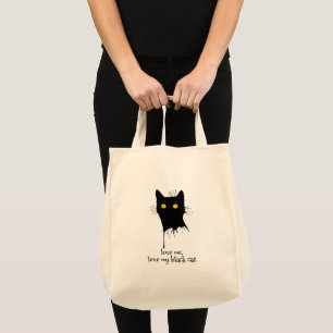 Le Chaton Noir Love Me Love My Black Cat Lover Tote Bag