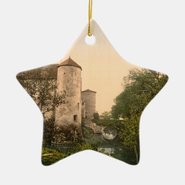 Le Chaussin, Vichy, France Ceramic Tree Decoration (Front)