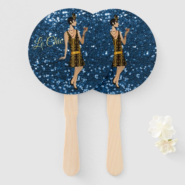 Le Chic Lady Hand Fan (Front and Back)