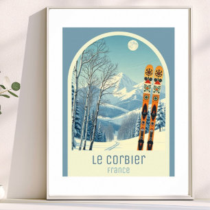 Le Corbier France ski resort Poster