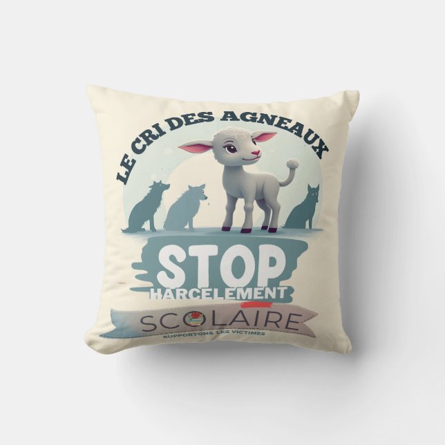 Le Cri des Agneaux : stop harcèlement scolaire Cushion (Front)