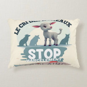 Le Cri des Agneaux : stop harcèlement scolaire Decorative Cushion