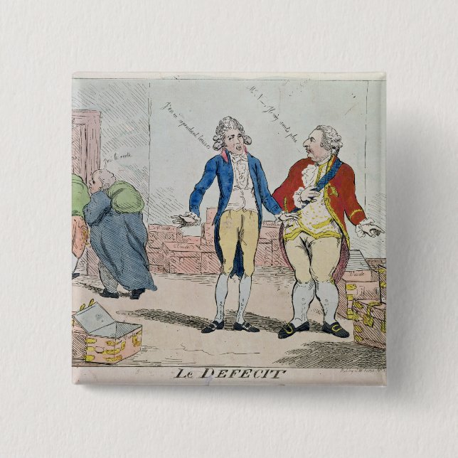 Le Deficit, 1788 15 Cm Square Badge (Front)