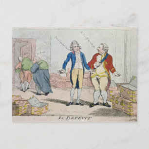 Le Deficit, 1788 Postcard