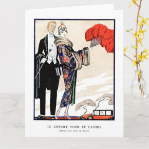 Le départ pour le casino by George Barbier  Card
