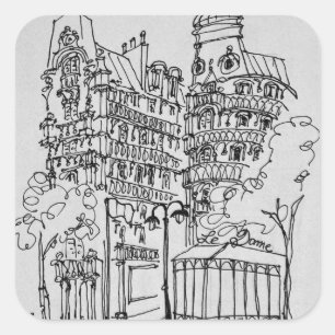 Le Dome on Boulevard Raspail   Paris, France Square Sticker