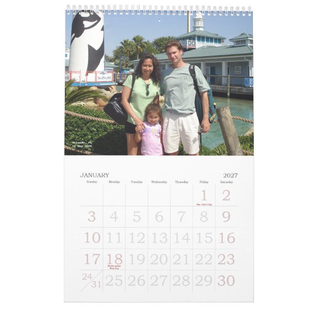 Le family calendar (Jan 2027)