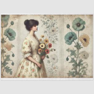 Le Femme Old World Floral Victorian Decoupage Tissue Paper