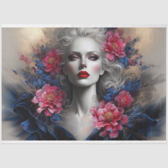 Le Femme Victorian Beauty Romance Fleur Decoupage  Tissue Paper (Front)