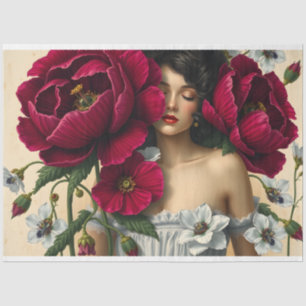 Le Femme Victorian Beauty Romance Roses Decoupage  Tissue Paper