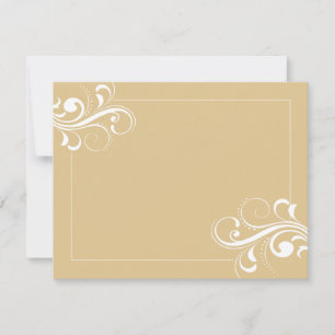 Le Fleur (white/beige) 4.25x5.5 Flat Note Car Note Card