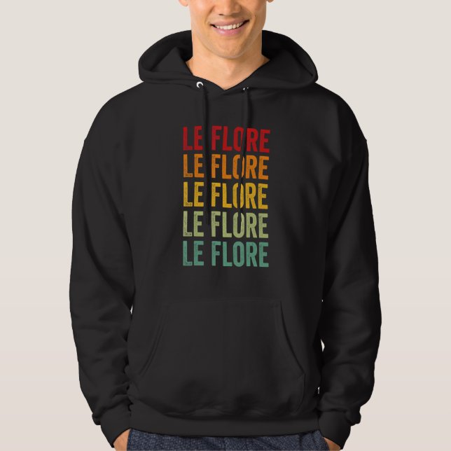 Le Flore County Oklahoma Rainbow Text Design Hoodie (Front)