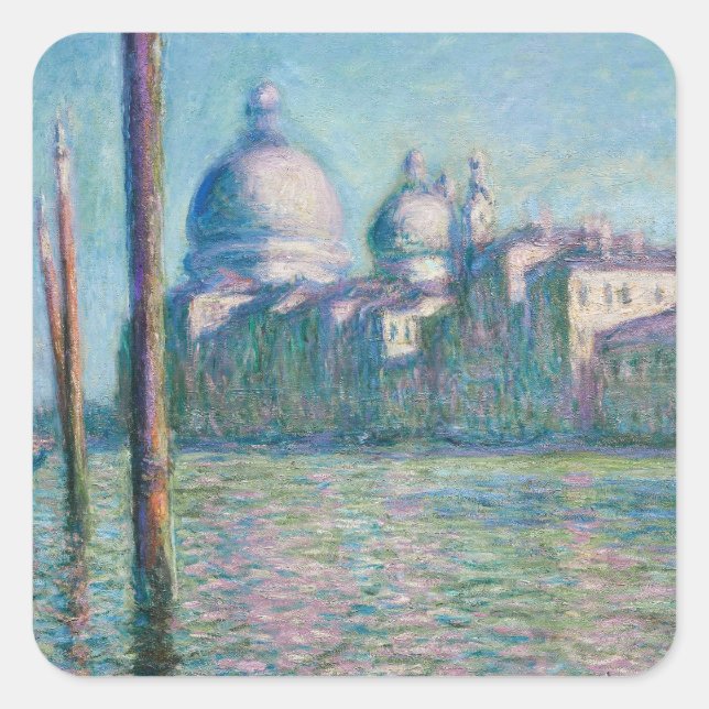 Le Grand Canal, Venice - Claude Monet fine art Square Sticker (Front)